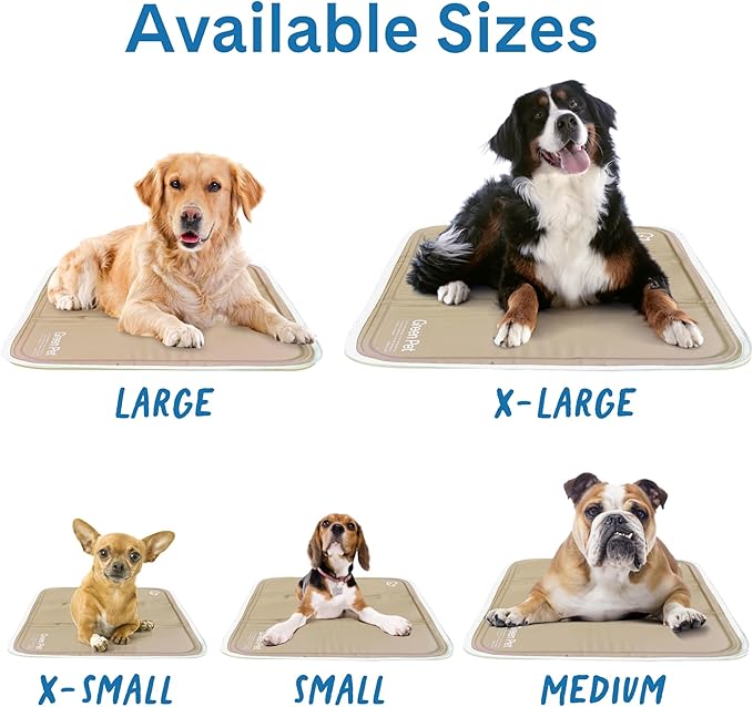 The Green Pet Shop Cool Pet Pad - Extra Large, Latte- Self-Cooling, Pressure Activated Mat for Dogs & Cats from 80+ lbs - Non-Toxic Gel, No Water Needed