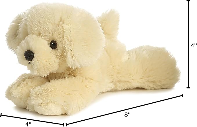 Aurora® Adorable Mini Flopsie™ Bailie™ Stuffed Animal - Mini Companions Ready for Playful Adventures - for Kids All Ages, Toddlers, Adults, and Families - White 8 Inches