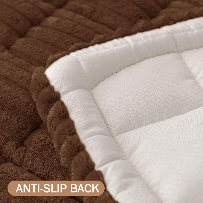 Smiry Couch Cover for Dogs, Non Slip Washable Sofa Protector for Pets, Soft Furniture Cover for Pet, Stylish Sofa Covers, Cozy Protect Against Fur, Dirt & Everyday Messes (Brown, 27.6" x 70.9")