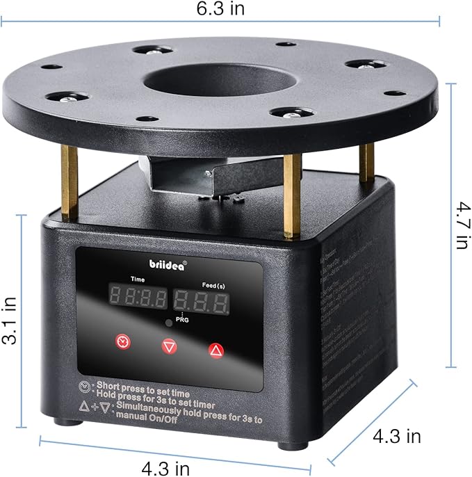 Automatic Chicken Feeder Timer, Briidea Poultry Feeder Motor and Timer Kit, Metal Spin Plate, Adjustable Mount, Ideal for Chickens, Ducks, Geese