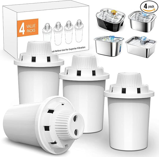 Dog Water Fountain Filter Replacement for PETNF Stainless Steel Pet Fountain Replacement Filters for D2223,D2341,D2322,D2340 Models,Lasts Two Months,7 Layer Vertical Filtration for Fresh Water