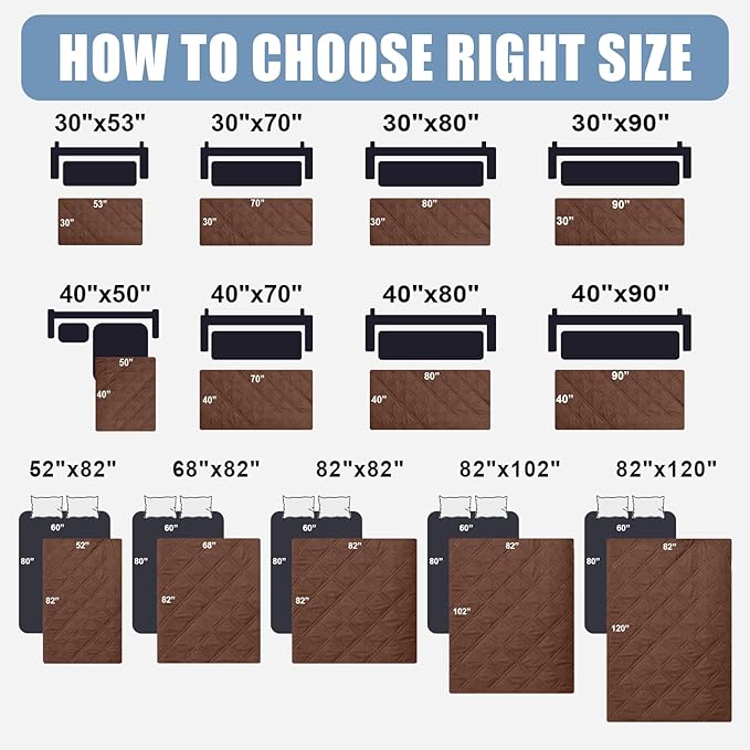 Smiry Waterproof Dog Bed Cover Pet Blanket, Soft Washable Dog Blanket for Furniture Bed Couch Sofa Reversible, Checkered (40"x80", Brown/Brown)