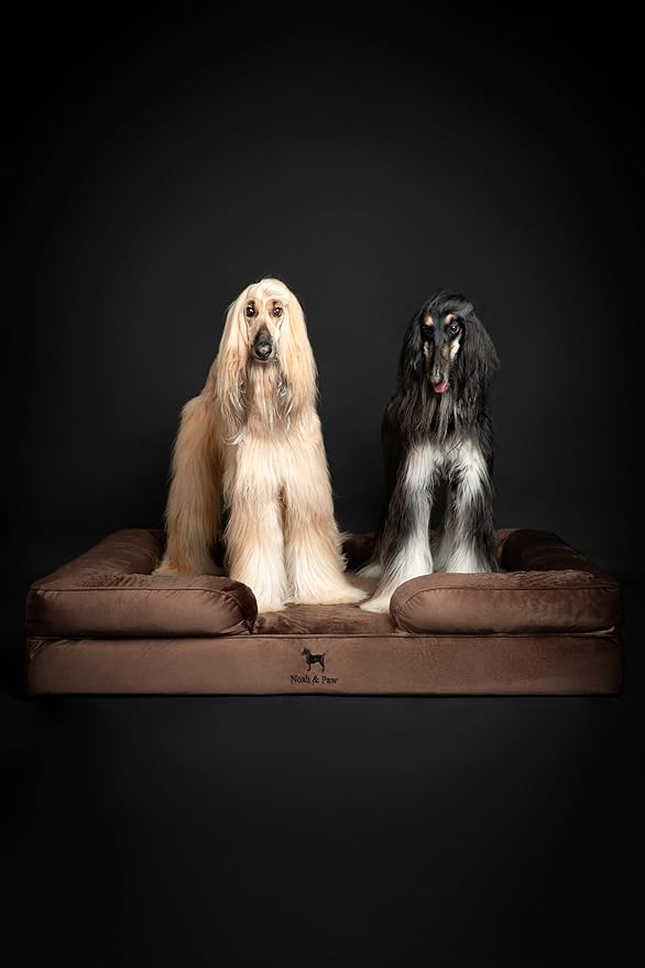 NOAH & PAW Giant Dog Bed XXL, 55x45x11 Inch, Orthopedic Dog Beds, Eggshell Memory Foam Infused with Cooling Gel, Inner Cover, Water Resistant, Machine Washable (Velvet Sofa Collection)