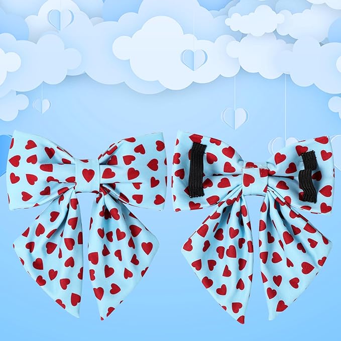 Valentine's Dog Collar & Bow Tie Set,UP URARA PUP Soft & Comfortable Pet Collar with Premium Plastic Buckle for Small, Medium, Large Dog,S