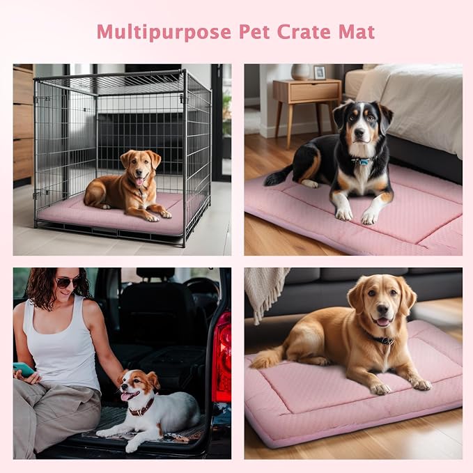 Dog Bed Mat, Crate Pad Reversible,Soft Kennel Pad, Washable Crate Mat (Cool and Warm),Pet Sleeping Mattress for Small Medium Dogs XB009