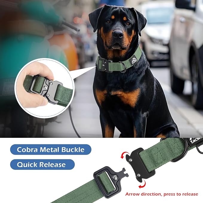 Dog Collars for Small Dogs Christmas Boy Girl - Adjustable, Chew Proof Nylon Collar with Metal Quick Release Buckle and D-Ring for Dog Tags (Dark Green, S)