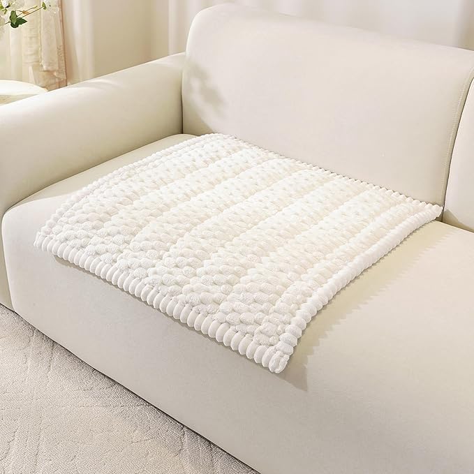 OstepDecor Couch Cover for Dogs, Washable Non Slip Sofa Cover for Pets, Soft Couch Covers for Sofa, Loveseat and Sectional, Furniture Protector Against Pet Hair & Scratches (27.6" x 27.6", White)
