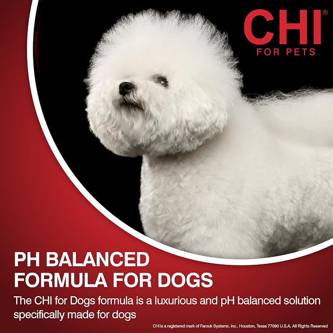 CHI for Dogs Oatmeal Dog Conditioner, pH Balanced Moisturizer for Dry Skin, Sulfate and Paraben Free, Ionic Technology Detangling for Smooth Coat, Dogs and Puppies 8 Weeks+, Made in the USA, 6 Fl Oz