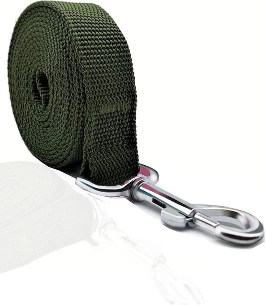 TAIAN 4FT/5FT/6FT Strong Dog Leash, Nylon Dog Leashes for Small Medium Large Dogs (Green, 1 in x 15 ft)