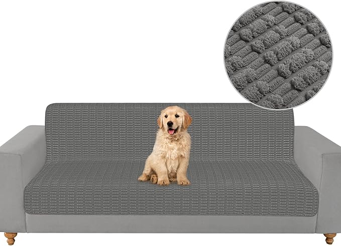 Foxdecor Couch Cover Sofa Covers Washable, Dog Bed Cover Couch Covers for 3 Cushion Couch Sofa Pet Friendly, Dog Couch Cover Furniture Covers for Pets.(Dark Grey 58x82 inch)