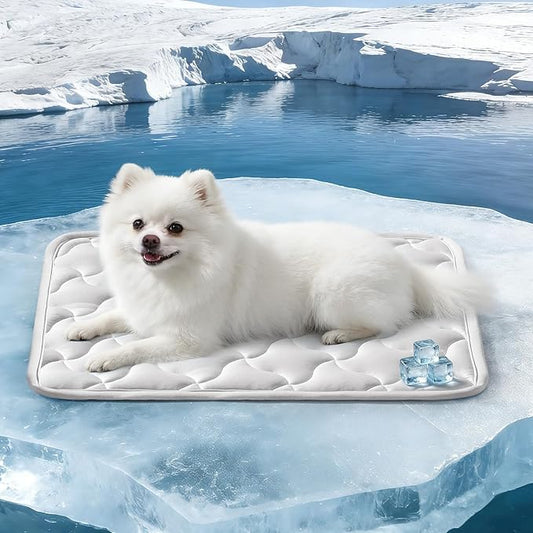 GASUR Cooling Mat for Dogs, Q-Max>0.5 Instant Temp Drop Dog Cooling Mats for Puppy & Cats, Cooling Pad for Dog - Indoor Outdoor Travel Use, Snag Resistant，Machine Washable & Anti-Slip, 20"X16" Grey