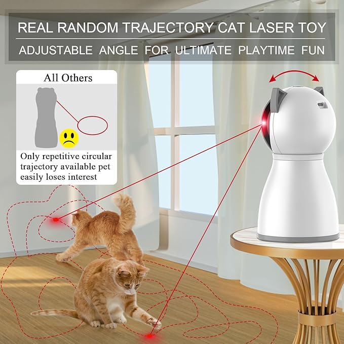 YVE LIFE Cat Toys Laser for Indoor Cats,The 4th Generation Real Random Trajectory Motion Activated Rechargeable Automatic Cat Laser Toy,Interactive Cat Toys for Bored Indoor Cats/Kittens