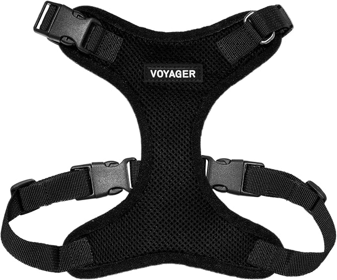 Voyager Step-in Pet Harness - All Weather Mesh, Adjustable Step in Harness for Cats and Dogs by Best Pet Supplies - Black, S