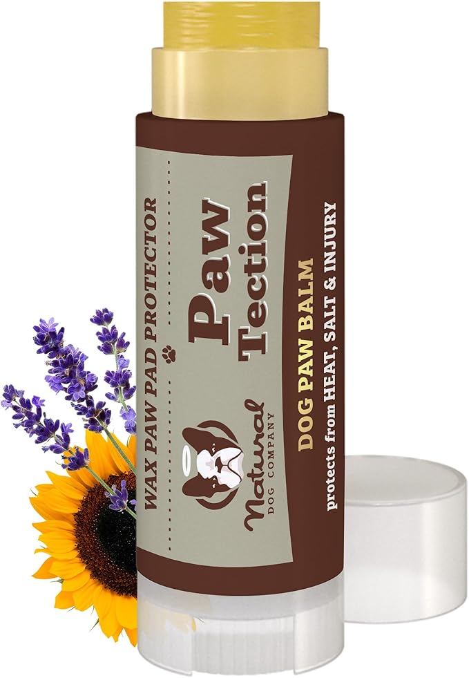 Natural Dog Company PawTection Dog Paw Wax – Dog Paw Protection for Hot Pavement, Sand, Asphalt & Trails, Waxy Barrier Balm for Summer Walks, Hiking Days, Non-Toxic, and Lick Safe, 0.15 oz Stick