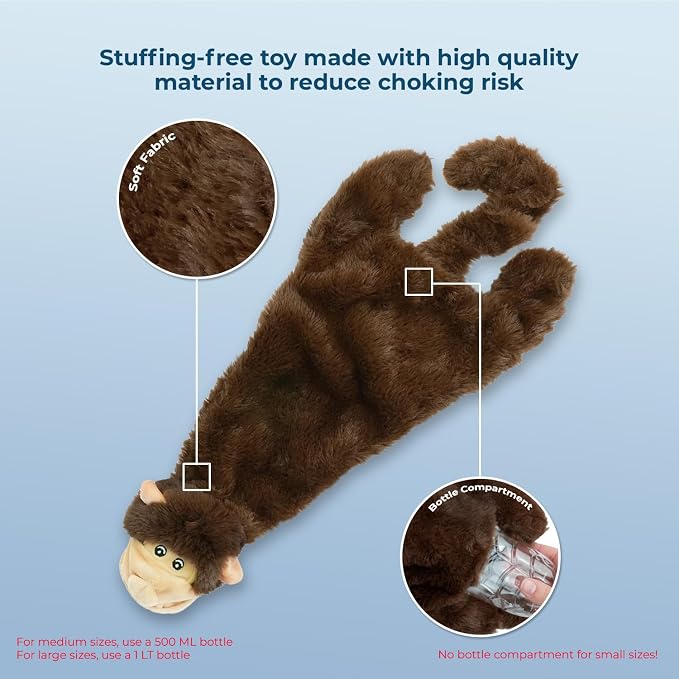 Best Pet Supplies Squeaky Dog Toys with Soft Durable Fabric for Small, Medium and Large Pets Interactive Toy for Indoor Play, Supports Active Biting and Play - Monkey, Medium