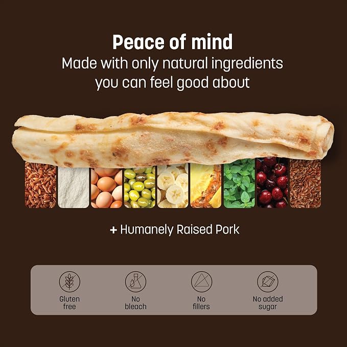 Earth Animal No Hide Stix - Long Lasting Rawhide Free Small Dog Chews Sticks, Pork - 10 Count