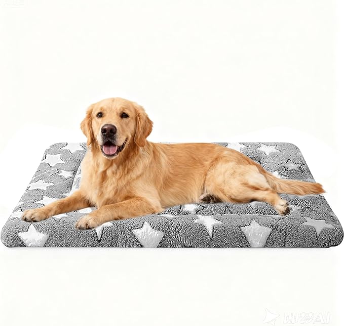 pobopobo Dog Bed Mat, Reversible Crate Pads for Small/Medium/Large Dogs & Cats Sleeping, Portable & Soft, Dog Beds Crate Pad - Machine Washable Mat Bed Kennel Mat Cat Bed