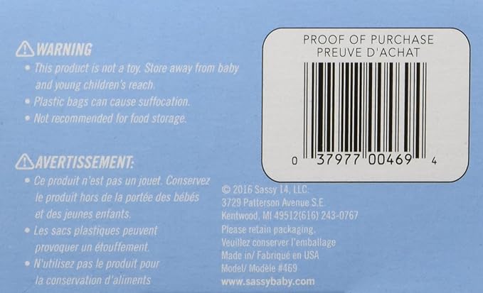 Sassy Baby Disposable Diaper Sacks, Packaging may vary 200 Count (Pack of 6)