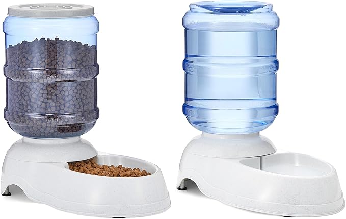Amazon Basics Gravity Pet Water Dispenser for Cat and Dog, Easy to Clean, 1 Gallon Capacity, Small, Gray