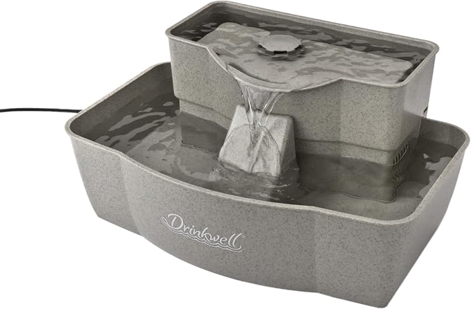 PetSafe Multi-Tier Pet Fountain Large Waterer Great for Cats and Dogs 2 Heights to Drink from Great for Senior Pets 100 Oz Water Capacity Fresh, Filtered Water