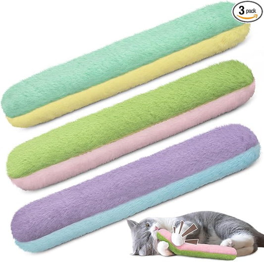 Retro Shaw Refillable Catnip Toys Pillow with Crinkle Sound, Interactive Kicker Cat Toys for Indoor Kittens, Soft Plush Kitty Kick Drives Bored Cat Crazy with Fun