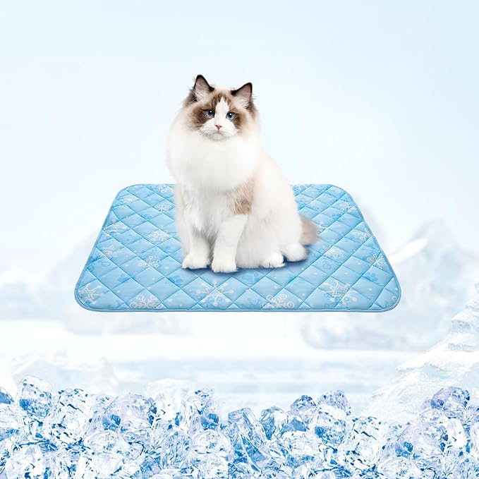 Homimp Dog Cooling Mat,15.5" x 19.5" Thicken Self-Cooling Mat for Dog&Cat,Internal Waterproof& Endothermic,Washable Pet Ice Cool Pad Blanket,Pet Sleeping Pad for Indoor Outdoor in Summer, Non-Toxic