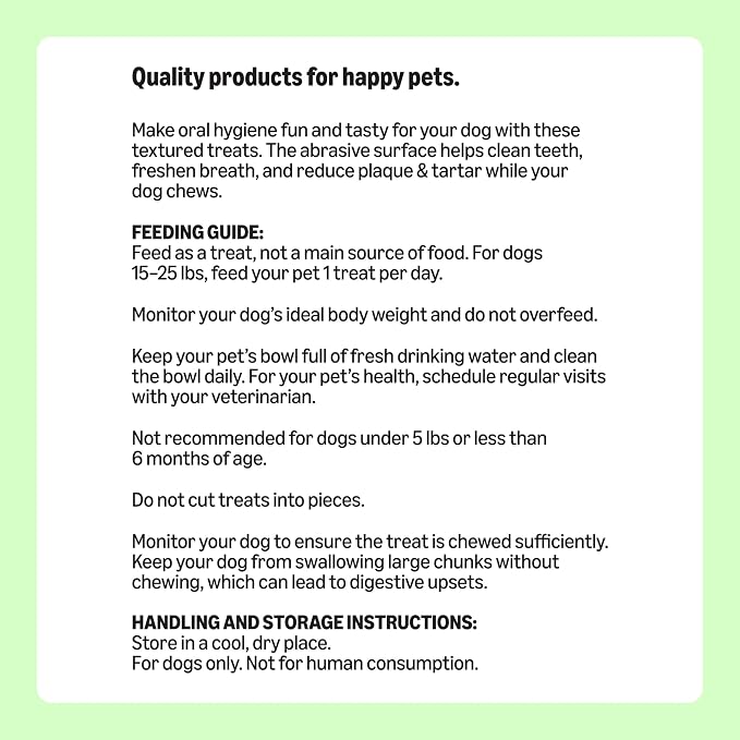 Amazon Basics Dental Dog Treats to Help Clean Teeth & Freshen Breath for Small Dogs, Small, Unflavored, Per Pack: 60 Count, 2.25 pounds (Previously Wag)