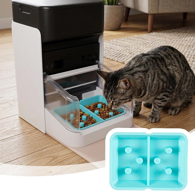 Slow Feed Bowl Compatible with PETLIBRO One RFID Pet Feeder, Anti-Gulping Cat Feeding Insert, with Split Design,Healthy Eating Dish Attachment for Automatic Feeder