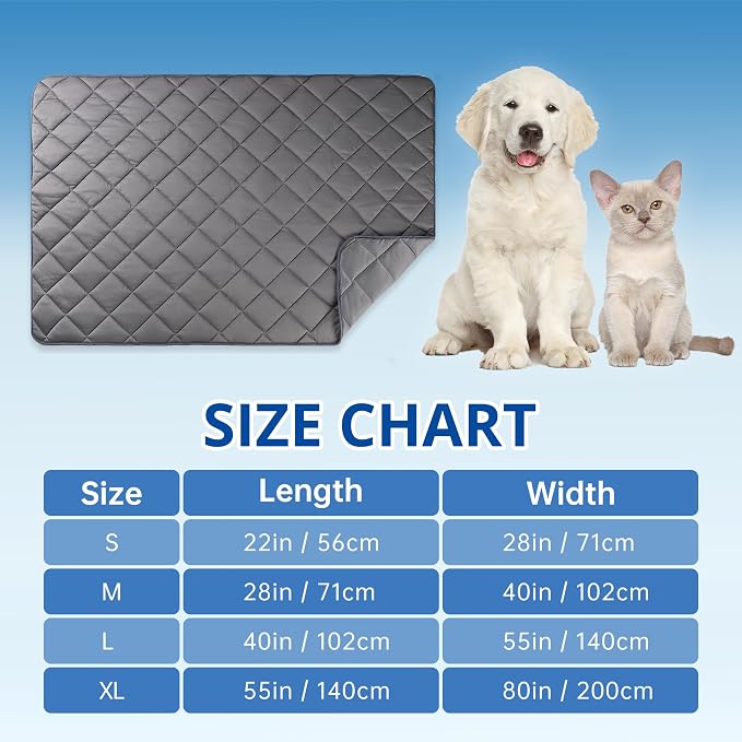 Paw Legend Dog Cooling Mat for Dogs Cat Cooling Pad for Dog Pet Cooling Blanket Summer Washable Dog Sleeping Pad on Kennel Sofa Bed Floor Car Seats, X-Large