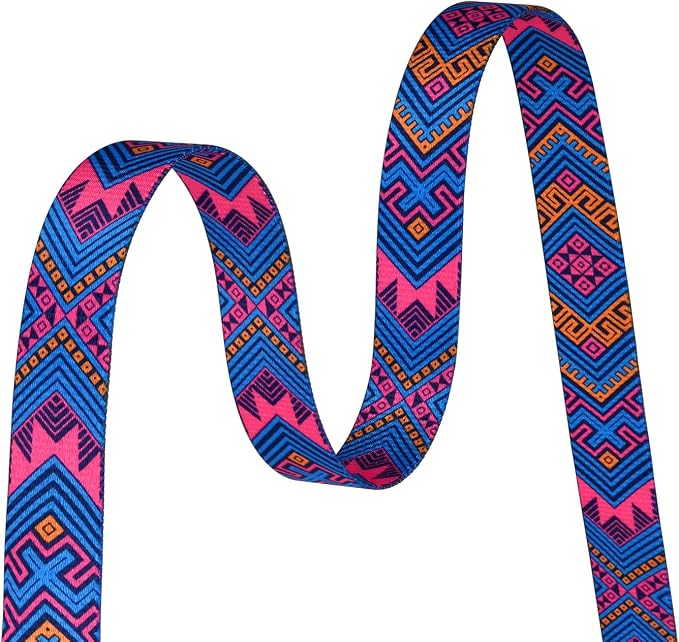 Mihqy Dog Collar with Bohemia Floral Tribal Geometric Patterns - Soft Ethnic Style Collar Adjustable for Small Medium Large Dogs(Orange Ethnic Style,L)