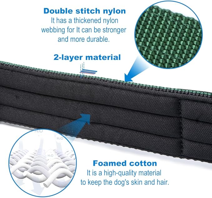 TSPRO Tactical Dog Collar 1.5 Inch Wide Thick Dog Collars with Heavy Duty Metal Buckle, Durable, Strong, Adjustable for Medium to Large Dogs (Orange L)