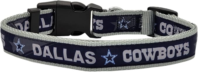 Pets First NFL Dallas Cowboys Licensed PET COLLAR, Large - Heavy-Duty, Strong, and Durable Dog Collar. Available in 31 Football Teams and 4 Sizes