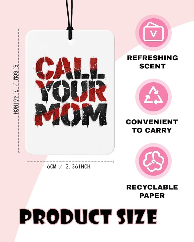 Funny Call Your Mom Orange Citrus Car Air Freshener 4pcs, College Girls Guys Boys Gag Gifts Hanging Scents Car Accessories Interior Mirror Decor for Women Girls