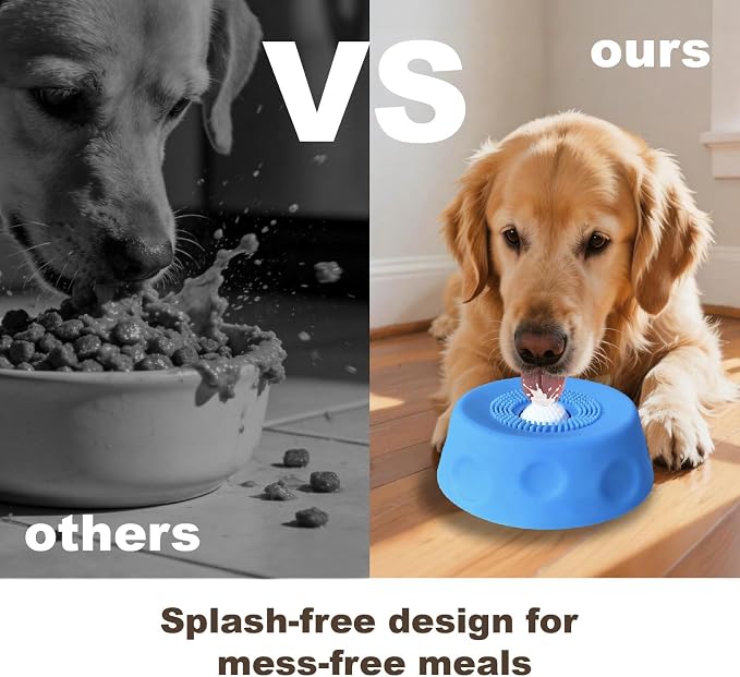 Premium Dog Lick Bowl, Dog Lick Bowl with Ball, Food-Grade Silicone Lid & Surlyn Ball, Anti-Spill Suction Base, Dog Slow Feeder, Lick Ball for Dogs