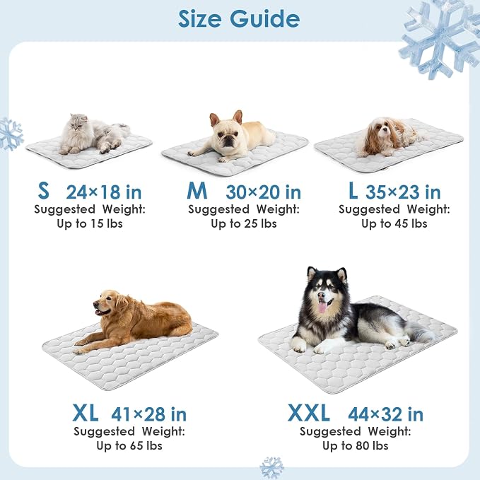 EHEYCIGA Cooling Mat for Dogs, 41" x 28"(Q-Max>0.53), Washable Dog Cooling Mat, Portable Kennel Cooling Pet Pad for Summer, Non-Slip Summer Crate Pad for Large Dog, Grey