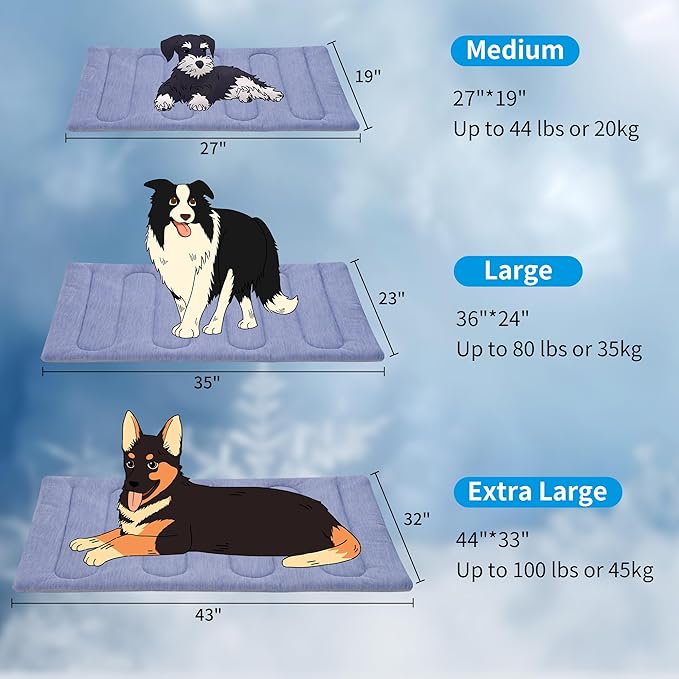 Cooling Mat for Large Dogs - Double-Sided Waterproof & Cool, Q-MAX>0.47, Portable Dog Cooling Mat for Summer. (M (28''x20'')