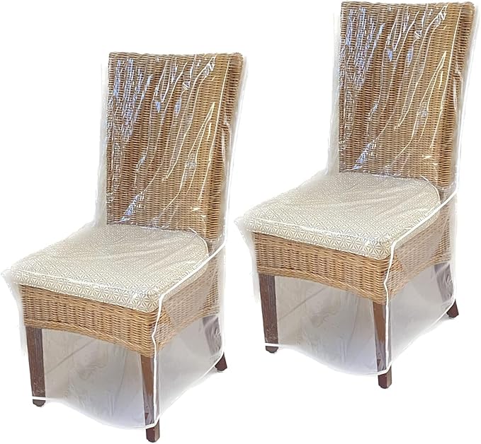 Evelots Dining Room/Kitchen Chair Cover/Protector-2 Pack- Heavy Duty Clear PVC Vinyl-No Dust/Spill/Pet Hair/Pet Claws, Easy Clean Slipcover