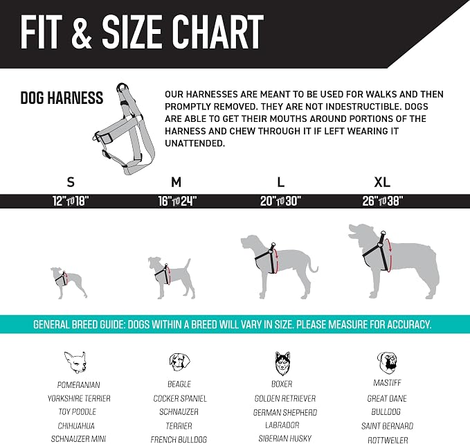 Wolfgang Heavy Duty Adjustable Dog Harness, Pull-Tested to Over 800 lbs for Walking & Training, HoundsPink Print, Large