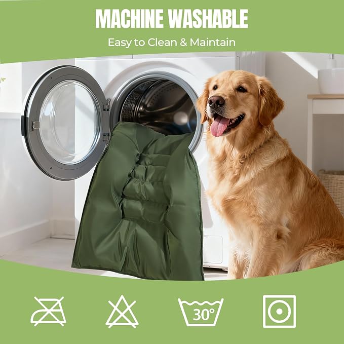 Chew Proof Indestructible Dog Bed - Durable Dog Bed for Aggressive Chewers, Machine Washable & Waterproof Indoor Outdoor Crate Pad, Tough Kennel Pad for Small Dogs (Small (18"x29"),Green)