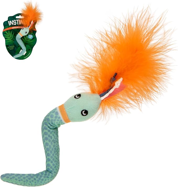 Instincts by SmartyKat HappyNip Tricky Twister Bendable Snake Plush Cat Toy, Contains Catnip & Silvervine - Blue, One Size