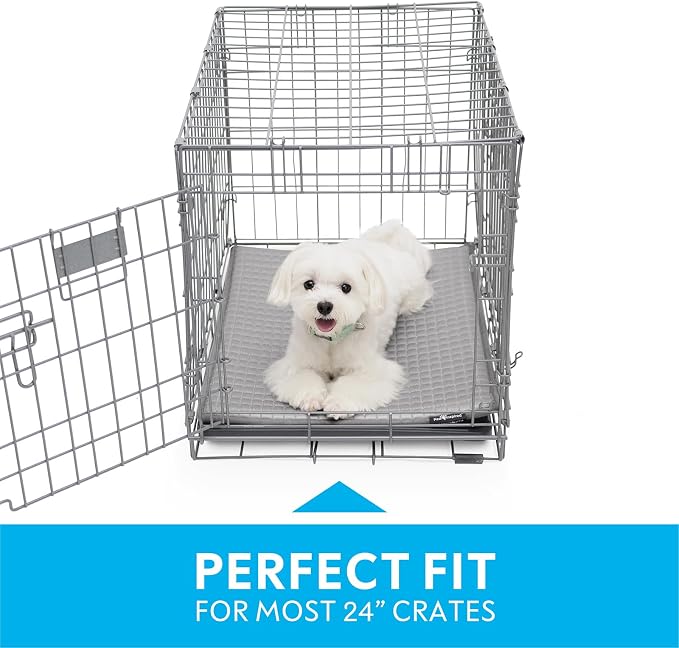 Paw Inspired Cooling Orthopedic Crate Pad for Dogs and Cats, Washable Memory Foam Dog Cooling Mat (23x17 Inch XS/Small Size for 24 Inch Kennel, Gray)