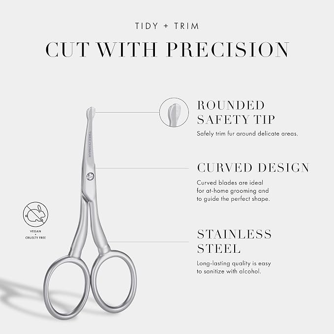 Tweezerman Pet Grooming Scissors, Stainless Steel Rounded Tip Trimming Shears for Dogs and Cats