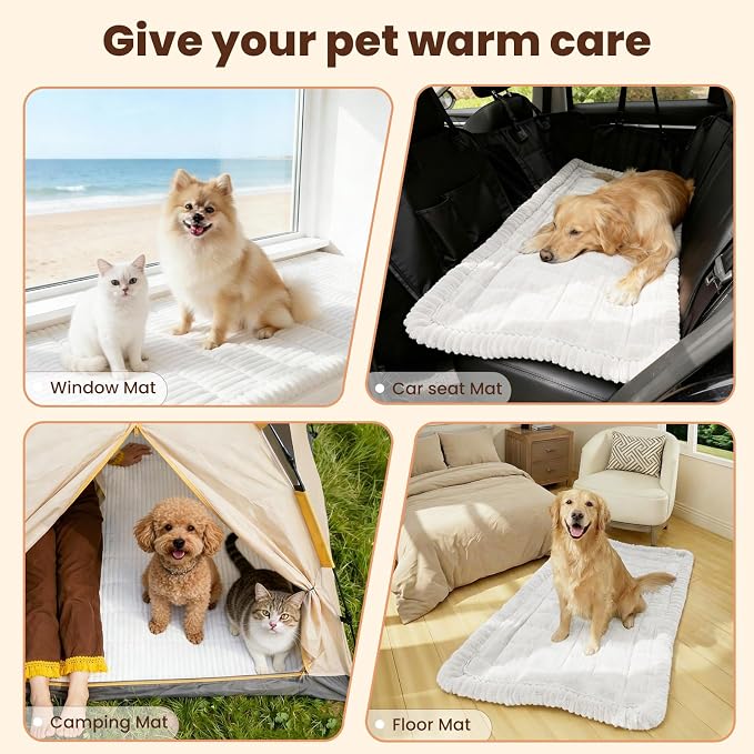 Couch Cover for Dogs Washable, Non-Slip Pet Couch Covers for Sofa, Fuzzy Dog Couch Cover Blanket, Thick, Soft, Plush Couch Cushion Covers for Sofa Protector (White, 23.6" x 47.2"/60 x 120cm)
