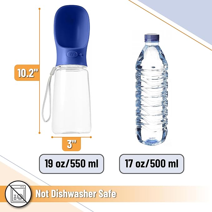 Mr. Pen- Portable Dog Water Bottle, 19 oz, Large, Leak Proof Puppy Water Dispenser with Drinking Feeder for Pets, Outdoor Walking, Hiking, Travel, Not Dishwasher Safe