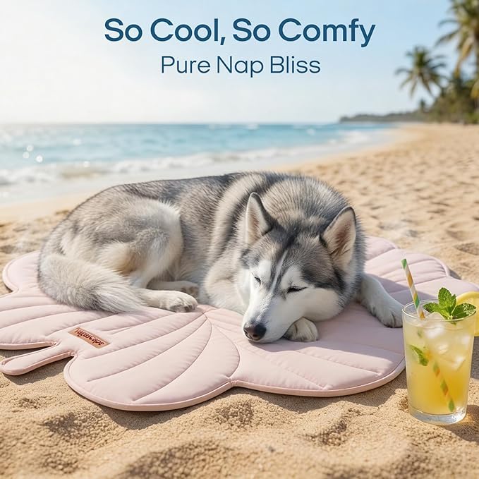 Vagascape Dog Cooling Mat, Washable Pet Cooling Mat, 35" x 33" Thick & Durable Large Cooling Mat for Dogs, Portable Foldable Premium Cooling Pad for Indoor, Outdoor, Travel, Camping, Patio and Beach