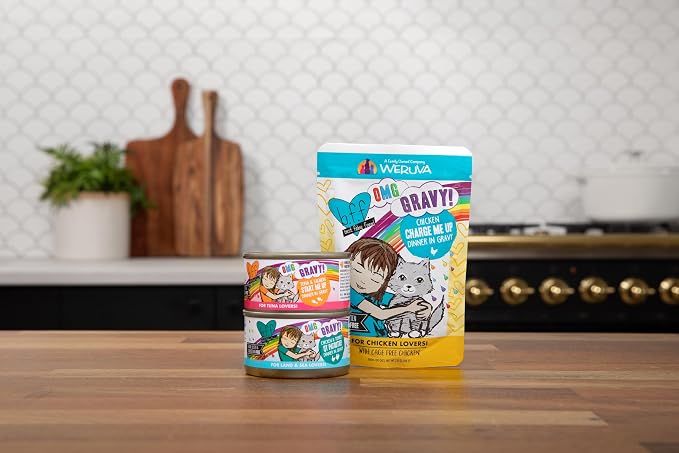 Weruva B.F.F. OMG - Best Feline Friend Oh My Gravy!, Chicken & Lamb Live N' Love with Chicken & Lamb in Gravy, 2.8oz Can (Pack of 12)