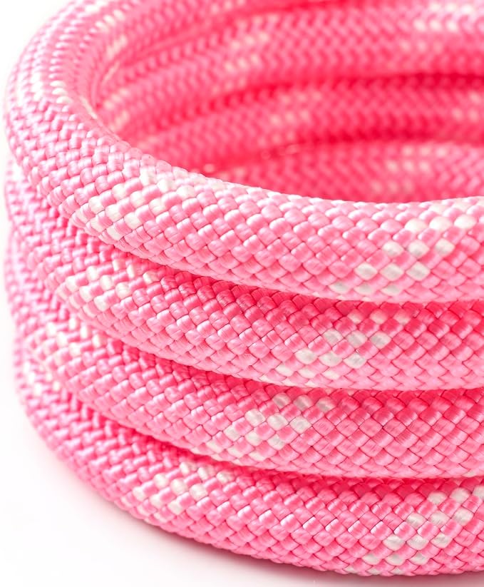 WePet Dog Training Slip Leash, No Pull, Durable Reflective Lead, Puppy Heavy Duty Loop Rope, Comfortable Handle, 6 ft, 1/2 inch, diam. Pink/White