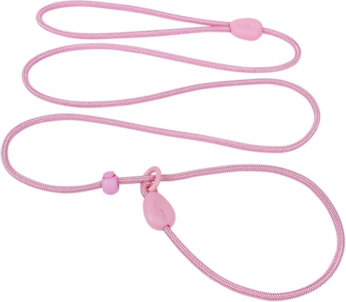 Slip Leash for Dogs 6FT Slip Lead Strong Dog Training Leash Heavy Duty Slip Leash No Pull Dog Slip Lead Comfortable Rope Dog Leash Lightweight Puppy Leash Dog Leash for Small Medium Dogs (Pink, 6FT)