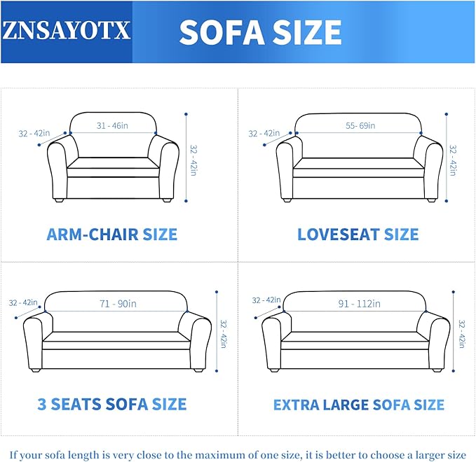 ZNSAYOTX 1 Piece Jacquard Couch Covers for 3 Cushion Couch High Stretch Sofa Cover for Pets Dogs Anti Slip Extra Large Sofa Slipcovers Furniture Protector (X-Large,Light Blue)