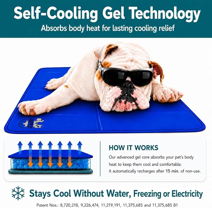 Arf Pets Dog Cooling Mat 27” x 43” Pad for Kennels, Crates and Beds, Non-Toxic, Durable Solid Self-Cooling Gel Material. No Refrigeration or Electricity Needed